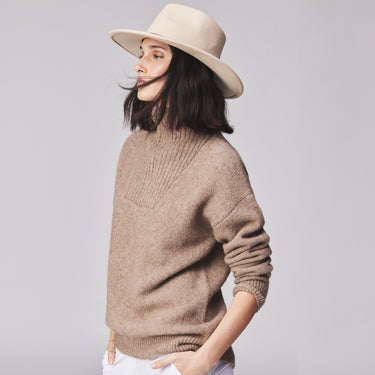 Yak 1/4 Zip Sweater - Brown
