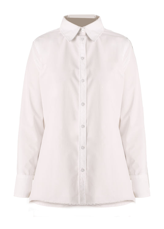 Relaxed Button Down Shirt - White