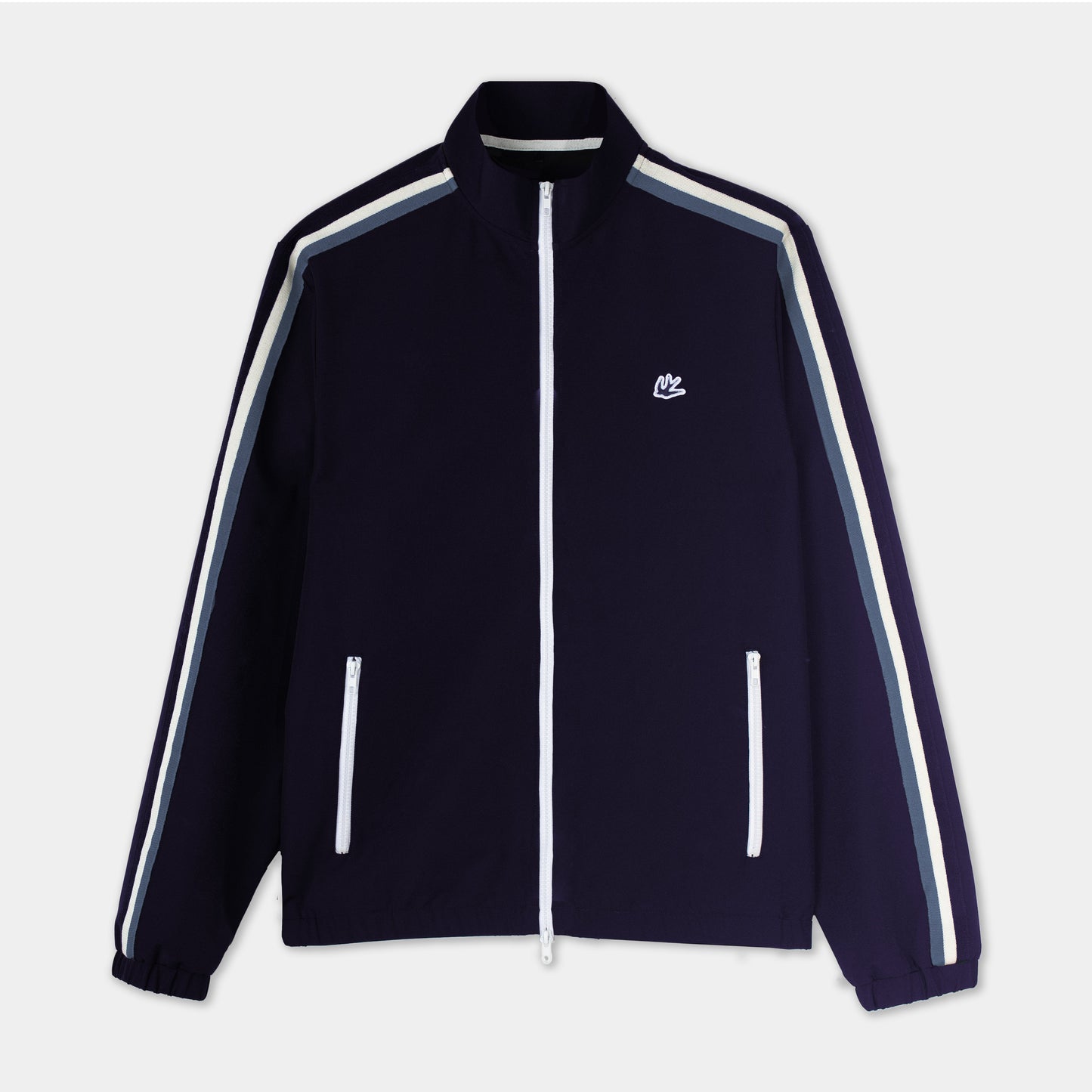 Ribbon Track Jacket - Navy/White