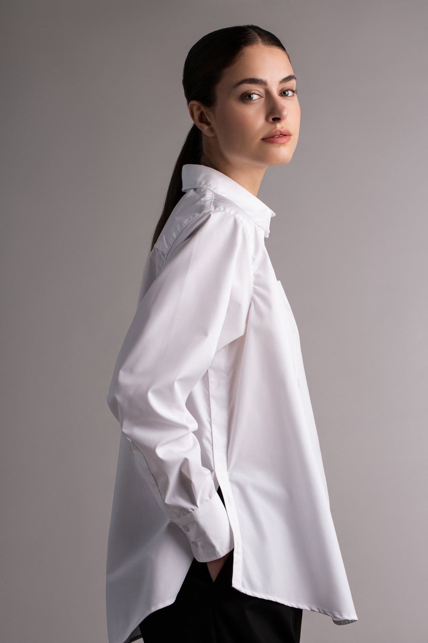 Relaxed Button Down Shirt - White