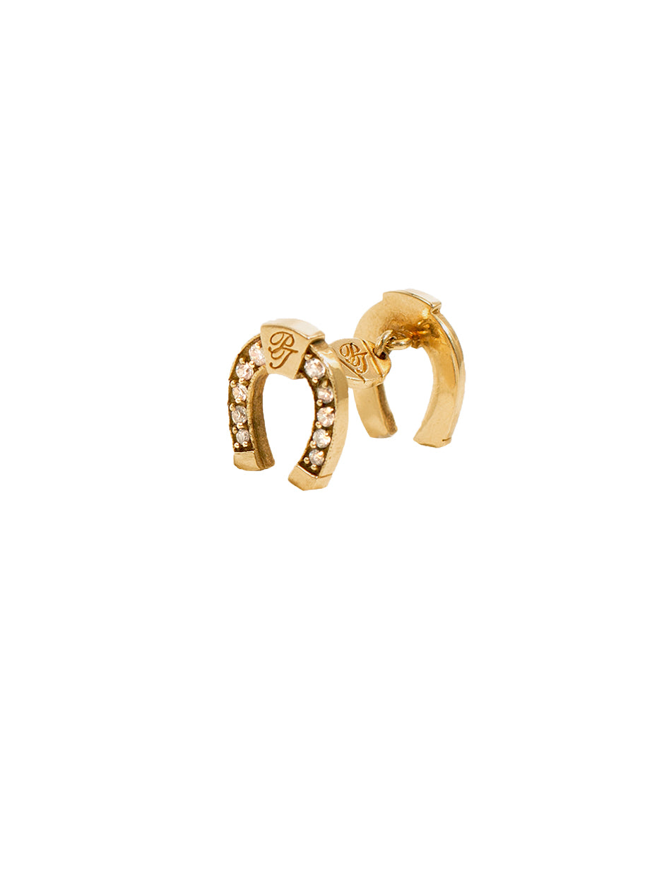 Horseshoe Cufflinks - 14k Gold with Diamonds