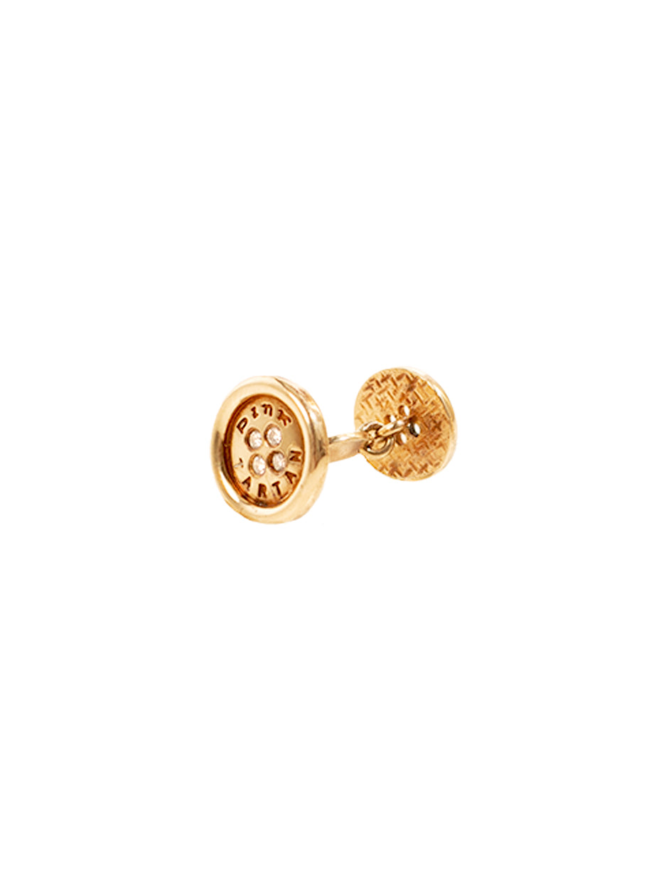 Button Cufflinks - 14k Gold with Diamonds
