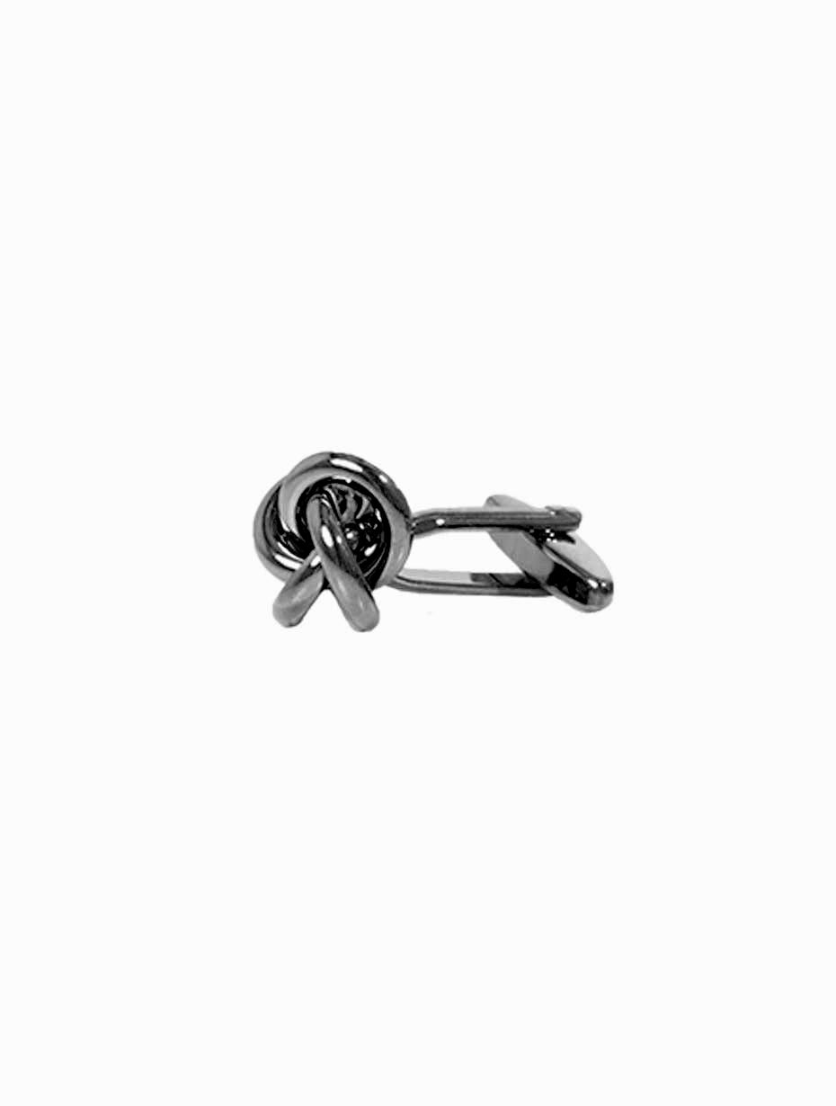 Knot Cufflinks - Ruthenium Dark Silver