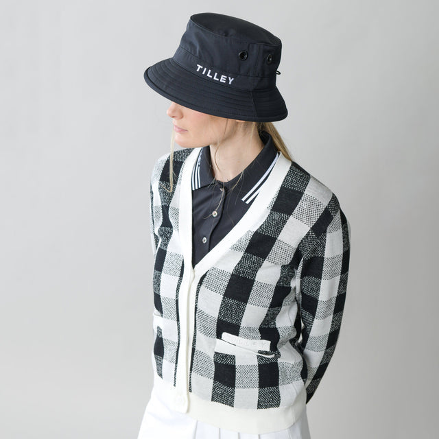 Gingham Cardigan - Black