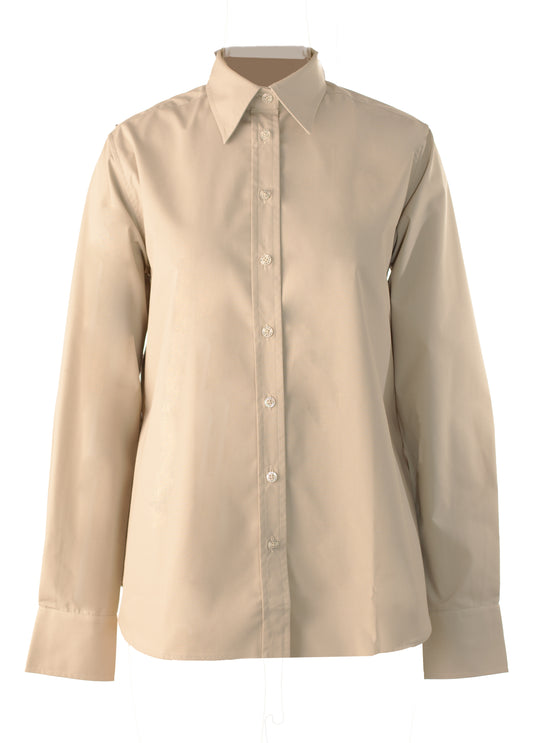 Relaxed Button Down Shirt - Tan