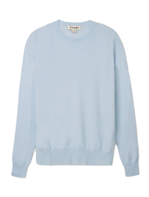 Stretch Merino Crewneck - Blue