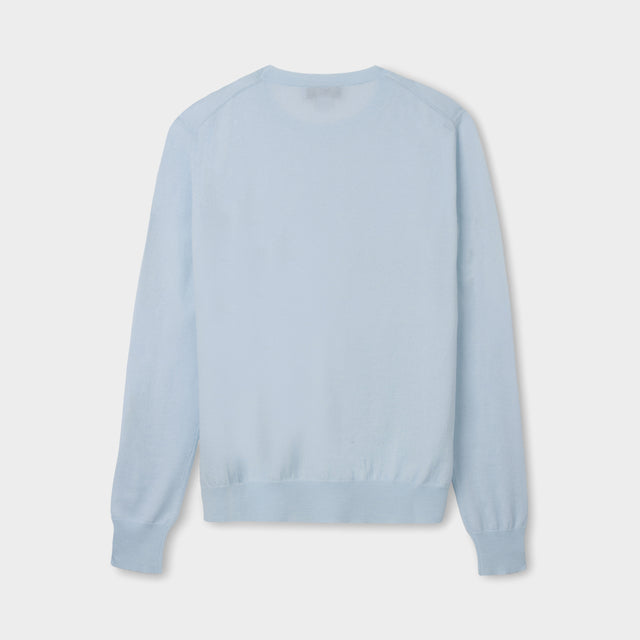 Stretch Merino Crewneck - Blue