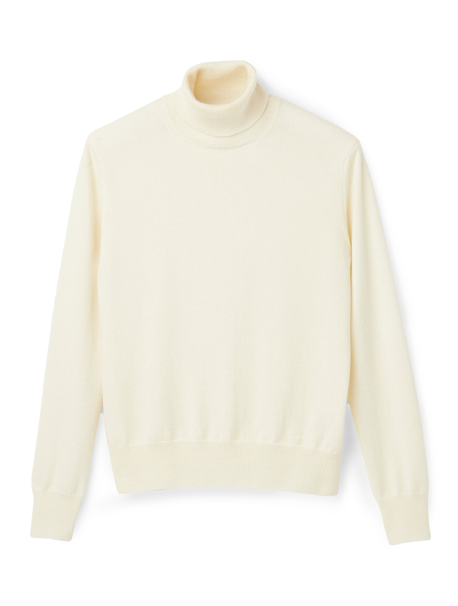 Stretch Merino Turtleneck - Cream