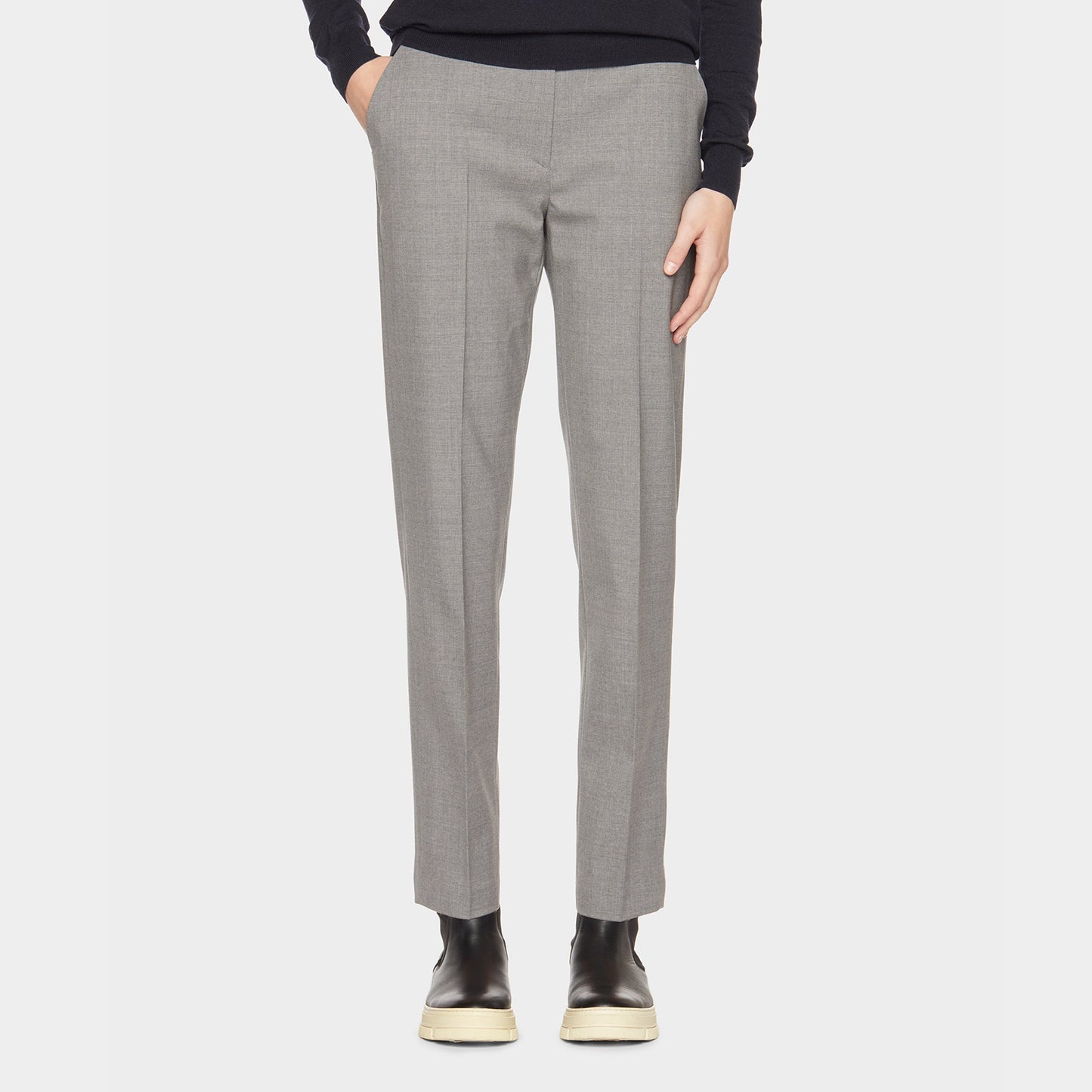Wool Tech Straight Leg Pant - Grey