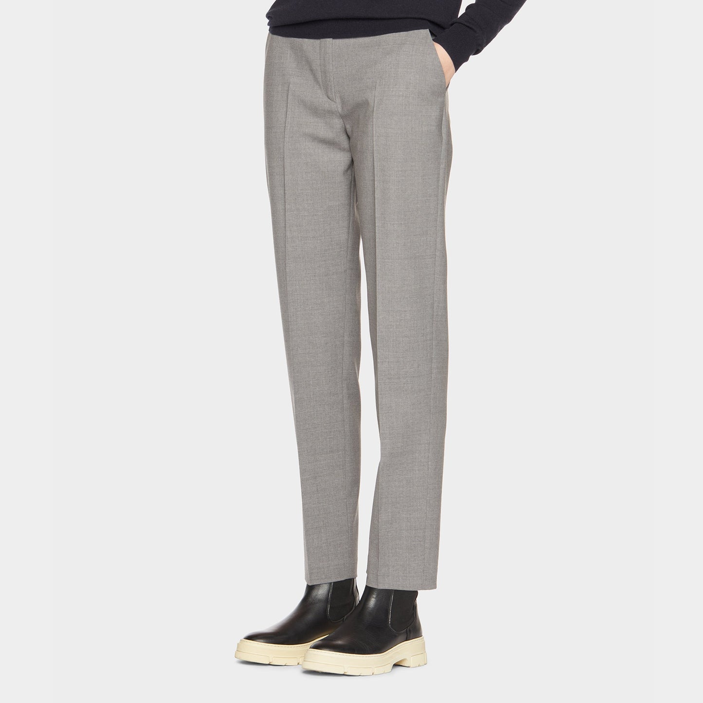 Wool Tech Straight Leg Pant - Grey