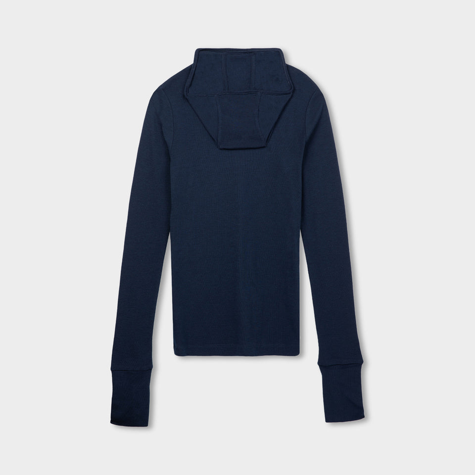 Merino Hooded Tee - Navy