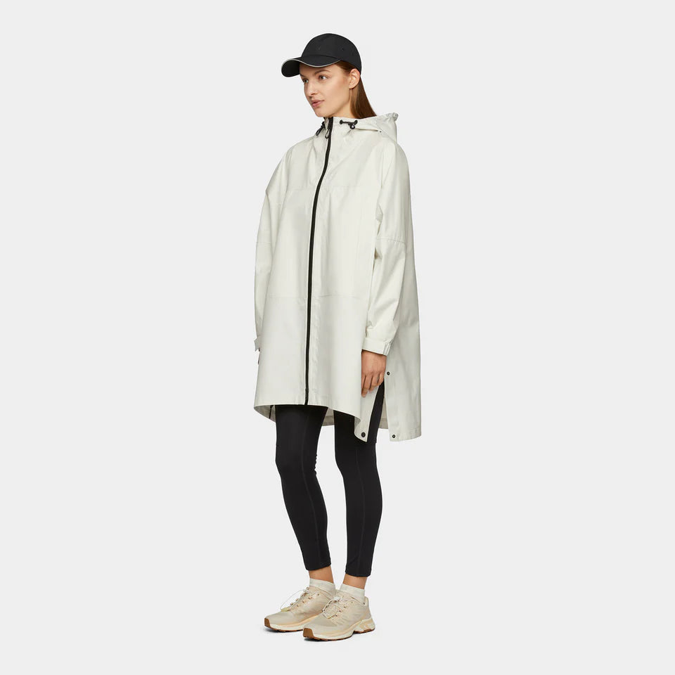 Unisex Packable Hooded Poncho - White