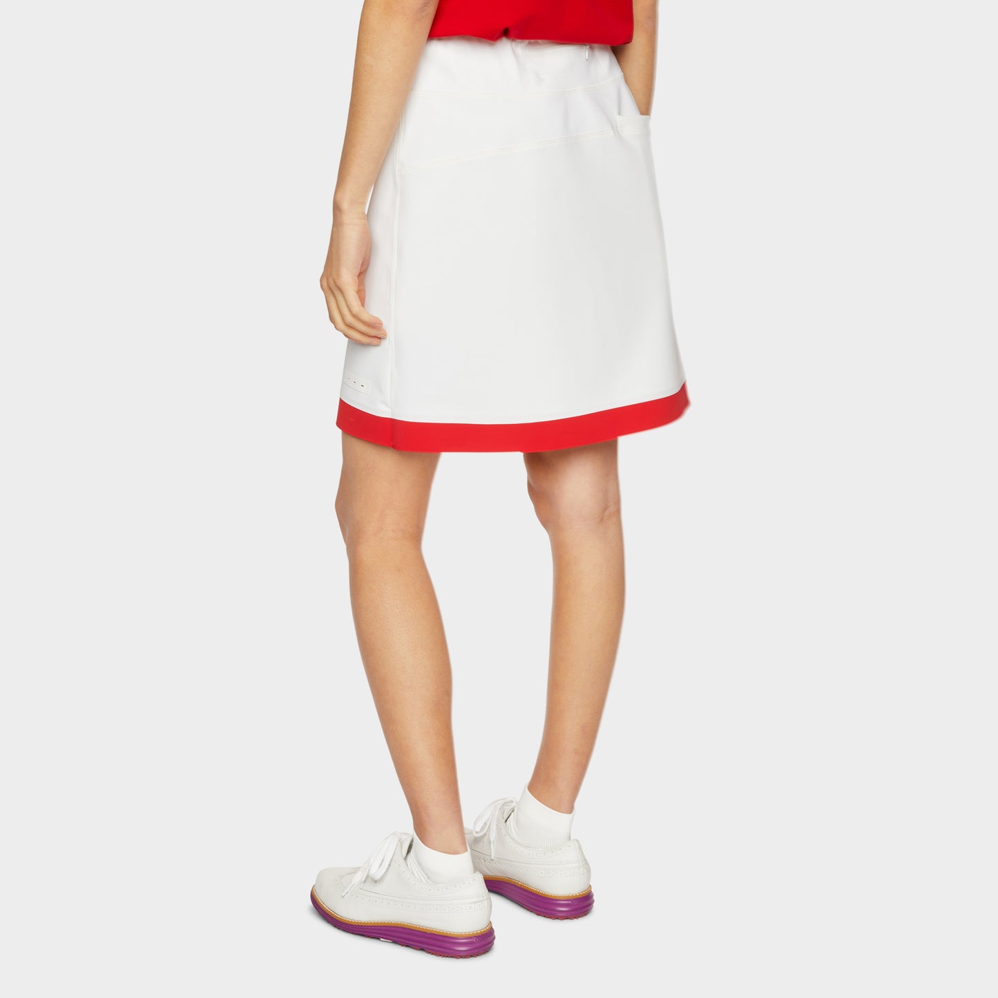 Contrast Stripe Skort - White