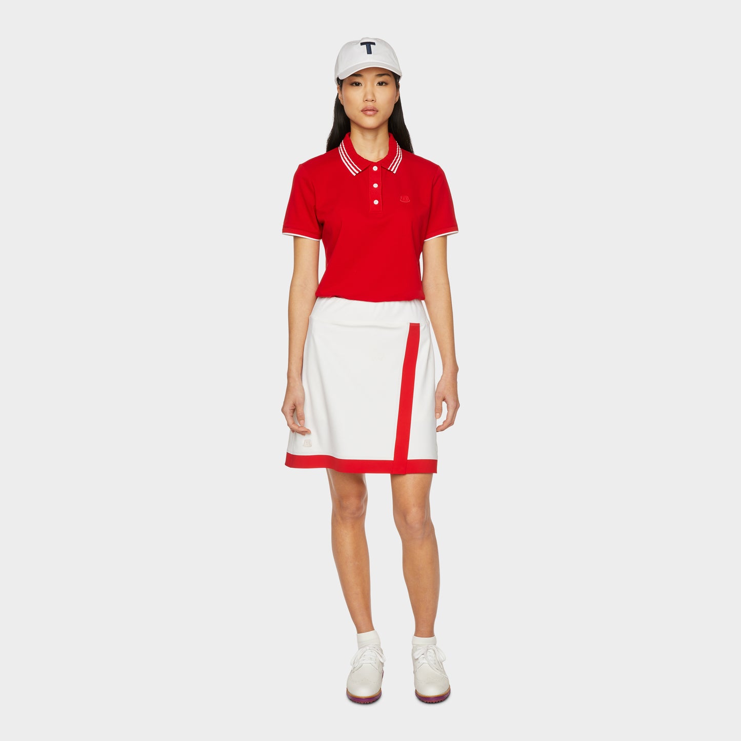 Contrast Stripe Skort - White