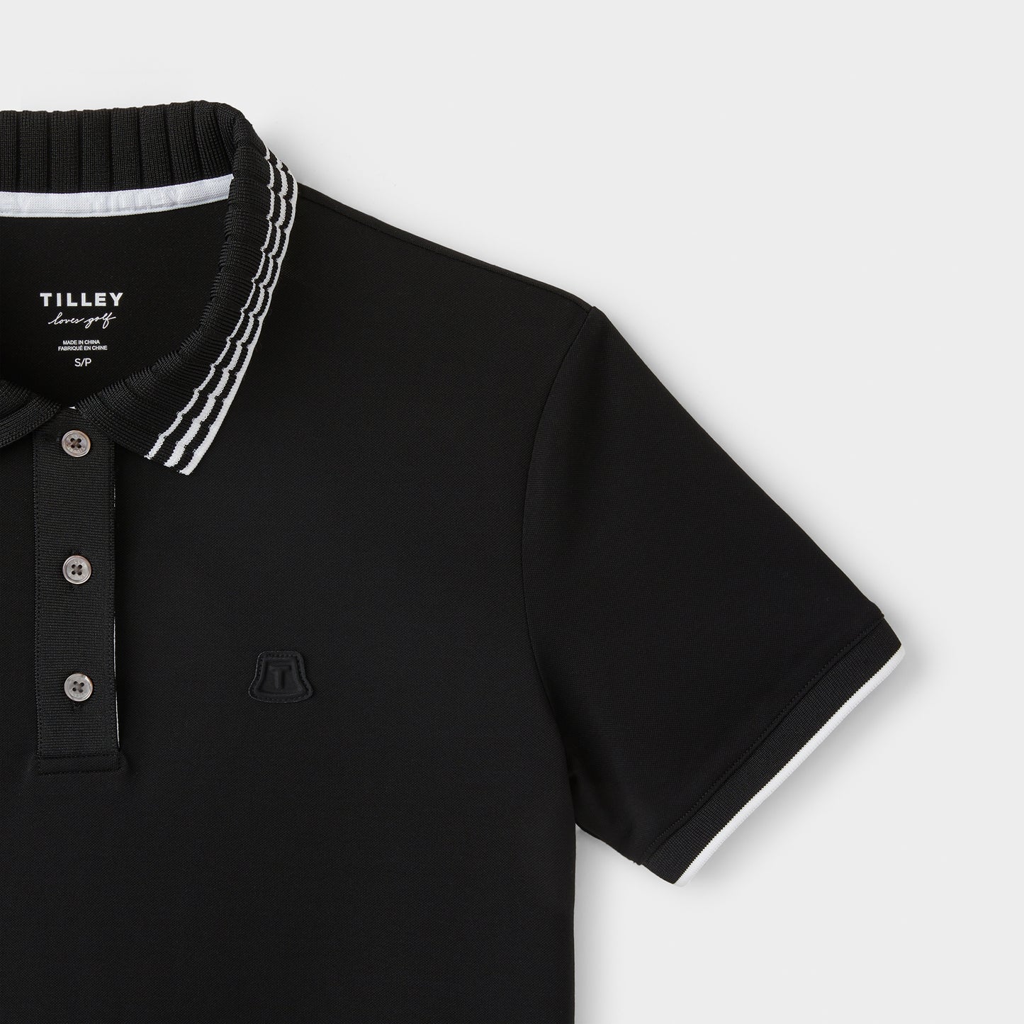 Pleated Collar Team Polo - Black