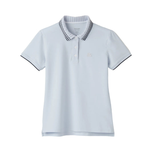 Pleated Collar Polo - Light Blue