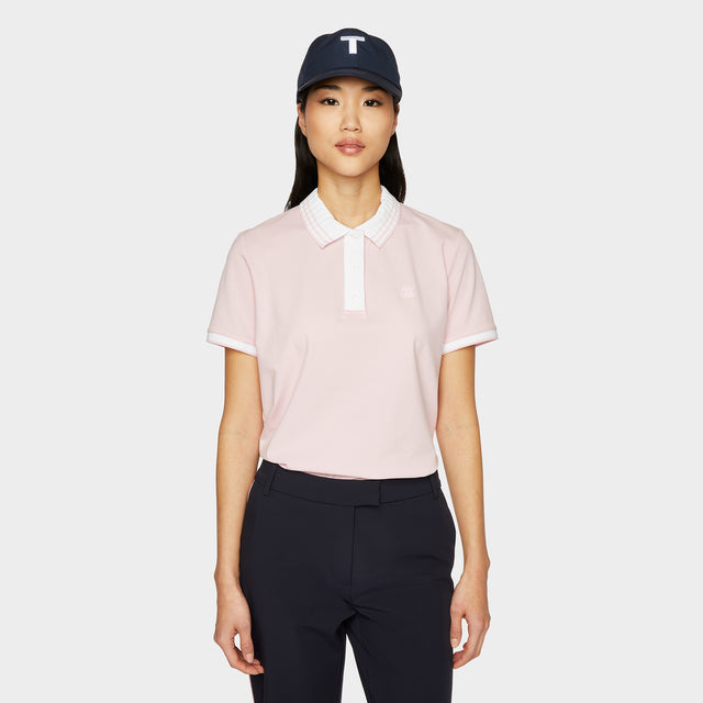 Pleated Collar Polo - Pink
