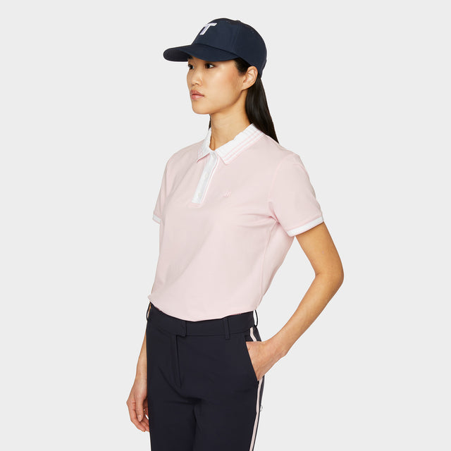 Pleated Collar Polo - Pink
