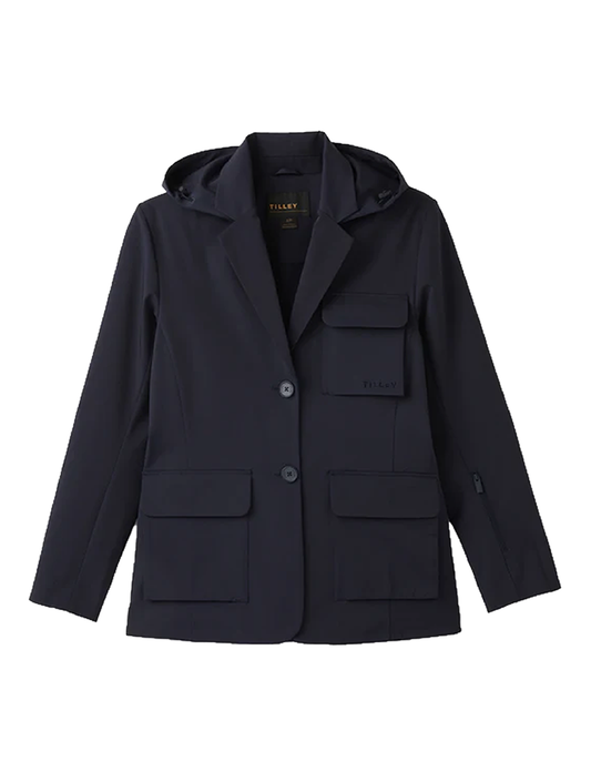 Hooded Tech Blazer - Navy