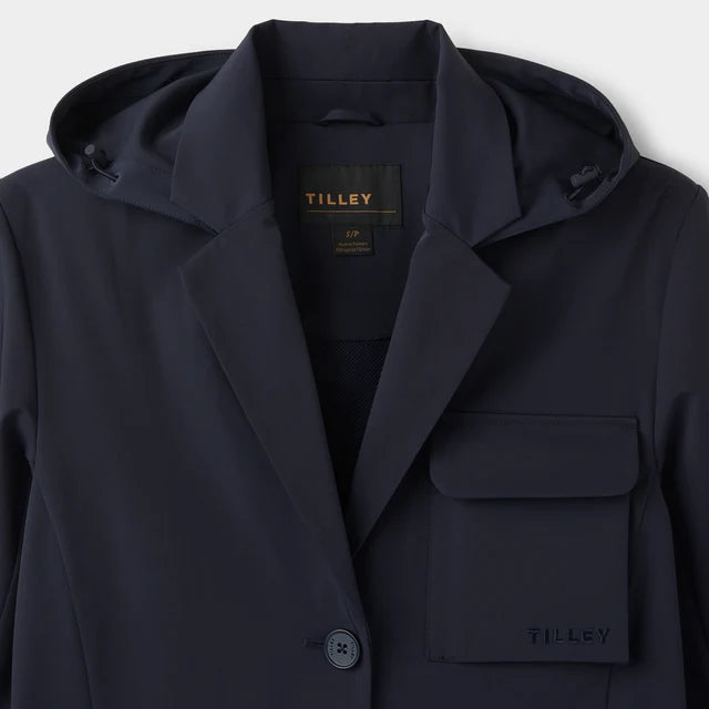 Hooded Tech Blazer - Navy