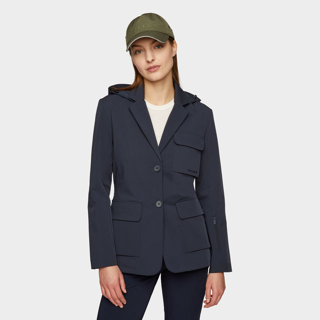 Hooded Tech Blazer - Navy