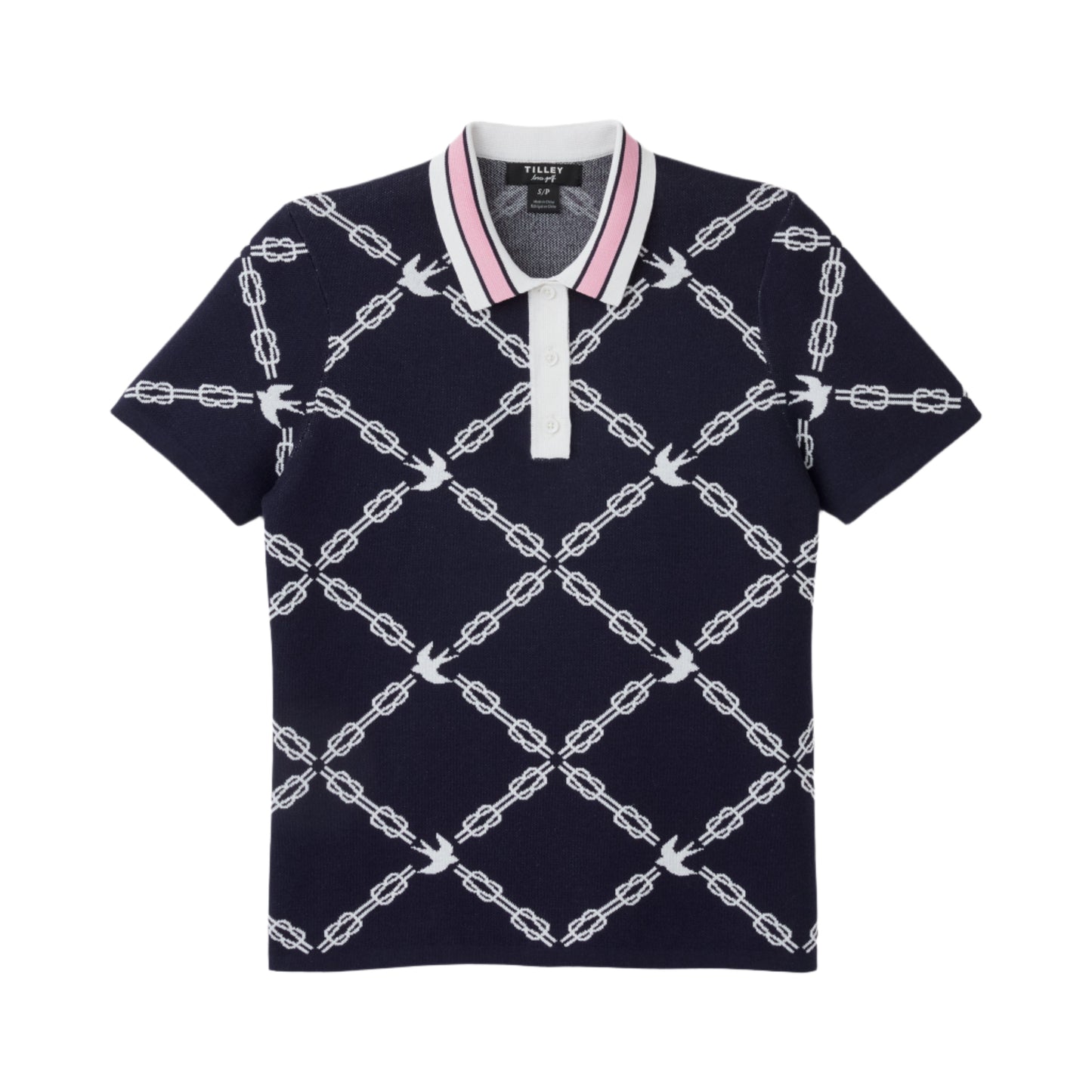 Birdie Jacquard Polo - Navy