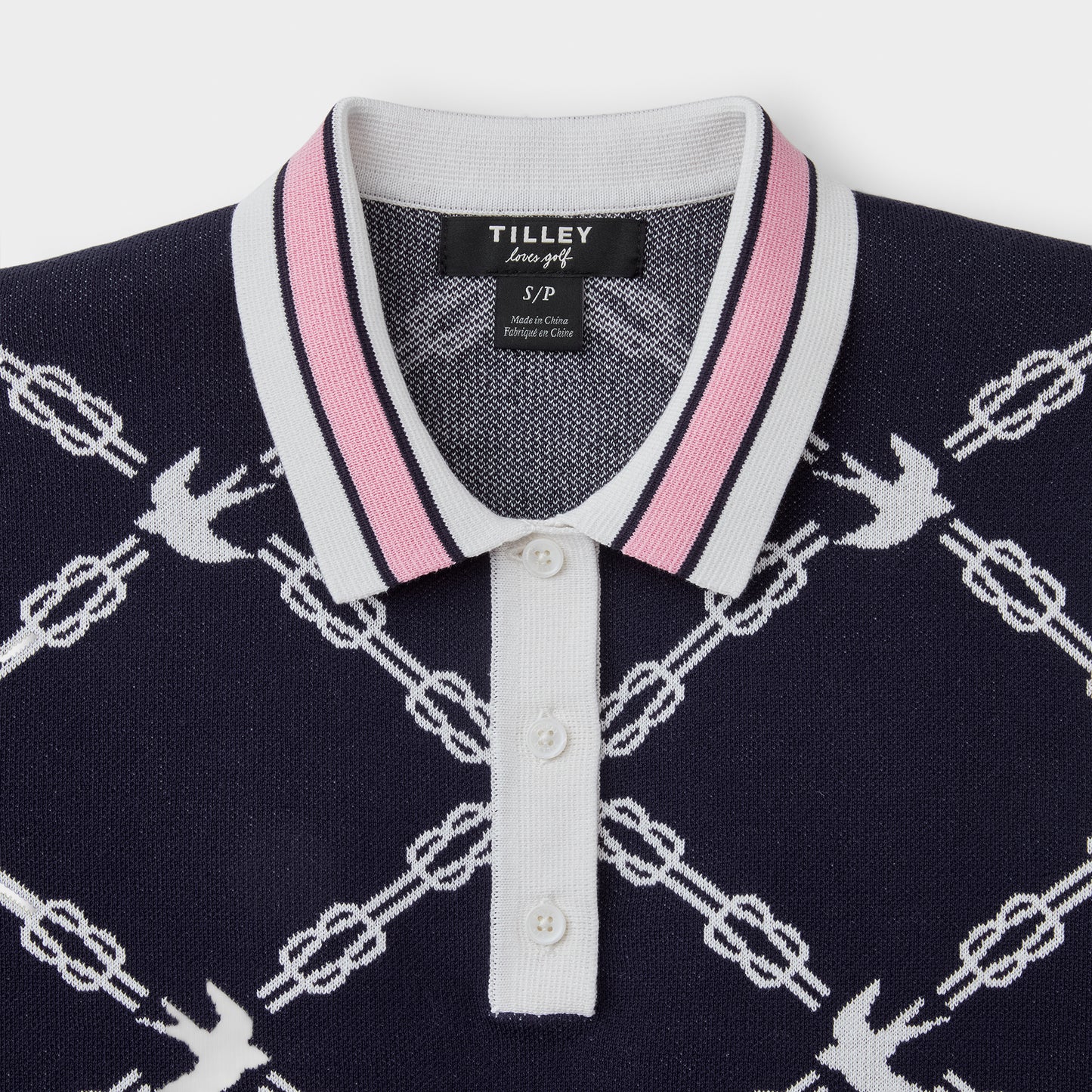 Birdie Jacquard Polo - Navy