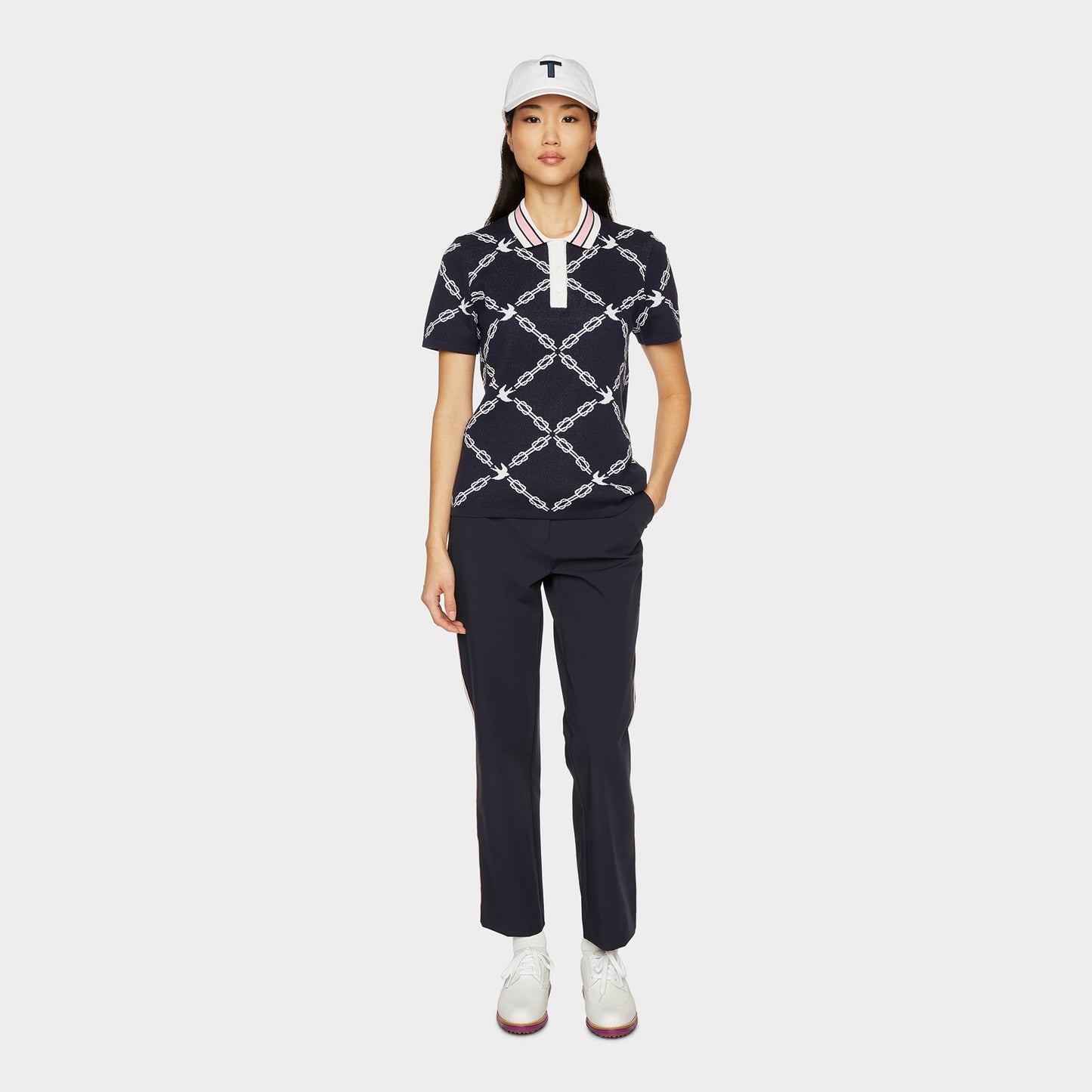 Birdie Jacquard Polo - Navy
