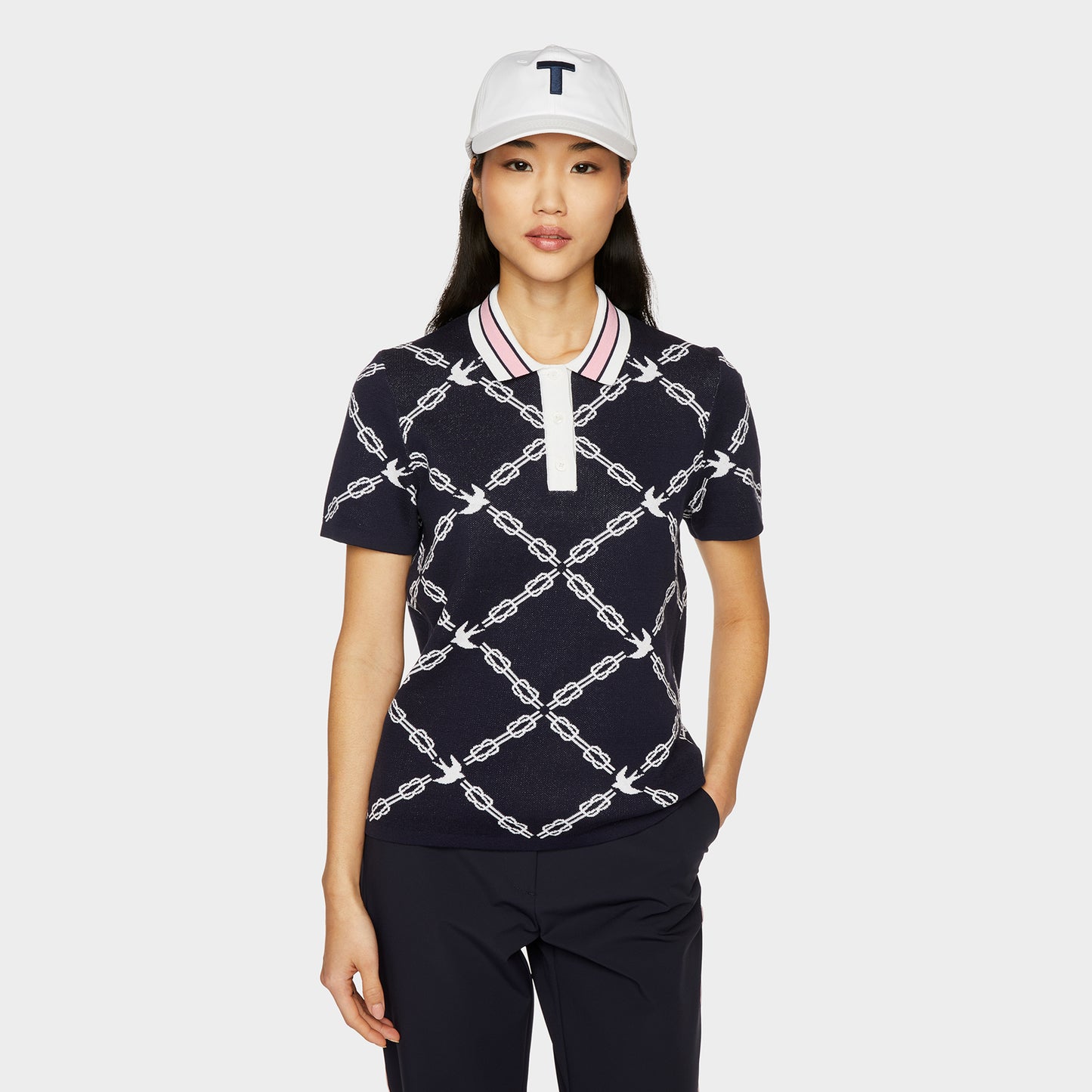 Birdie Jacquard Polo - Navy