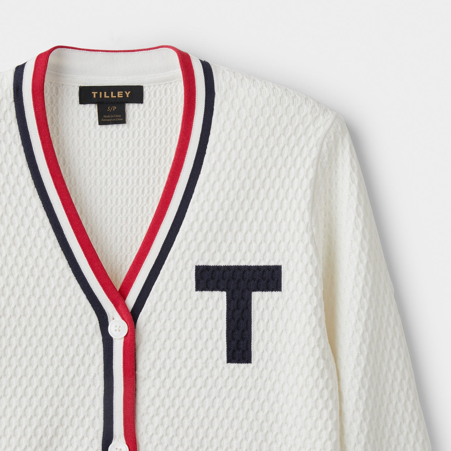 Contrast Bar Stripe Cardigan - White