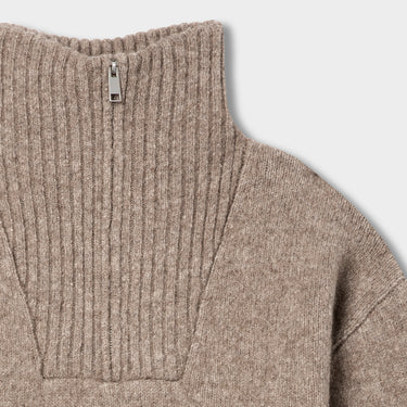 Yak 1/4 Zip Sweater - Brown