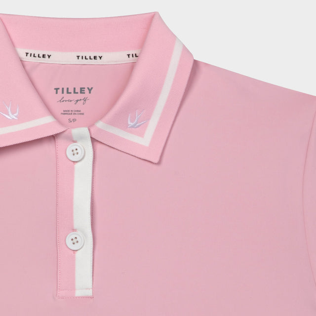 Boxy Polo - White/Pink