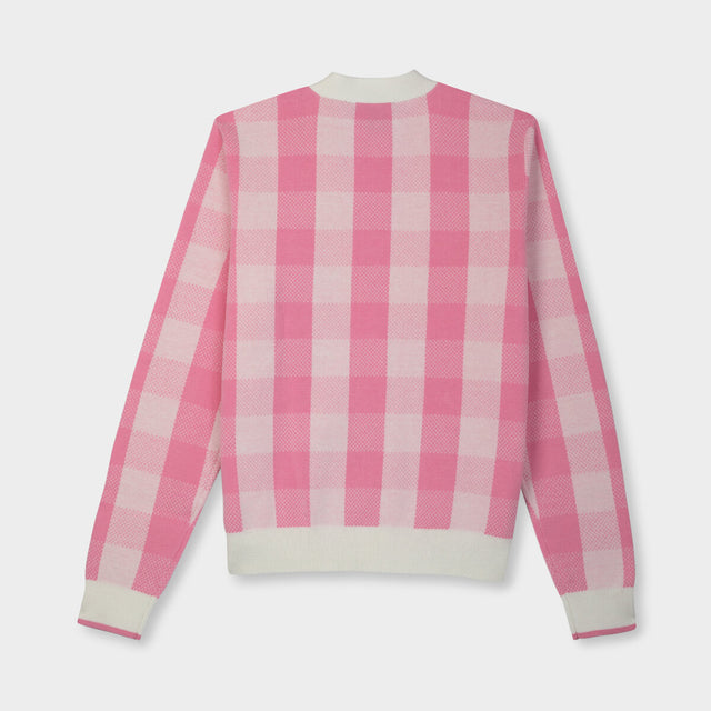 Gingham Cardigan - Pink