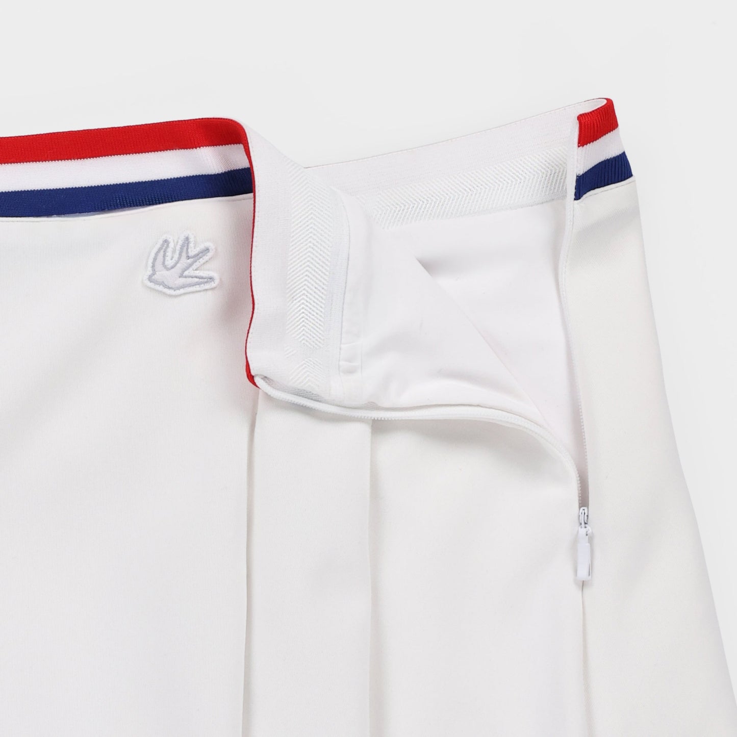 Striped Airloft Pleated Skirt - White/French Blue