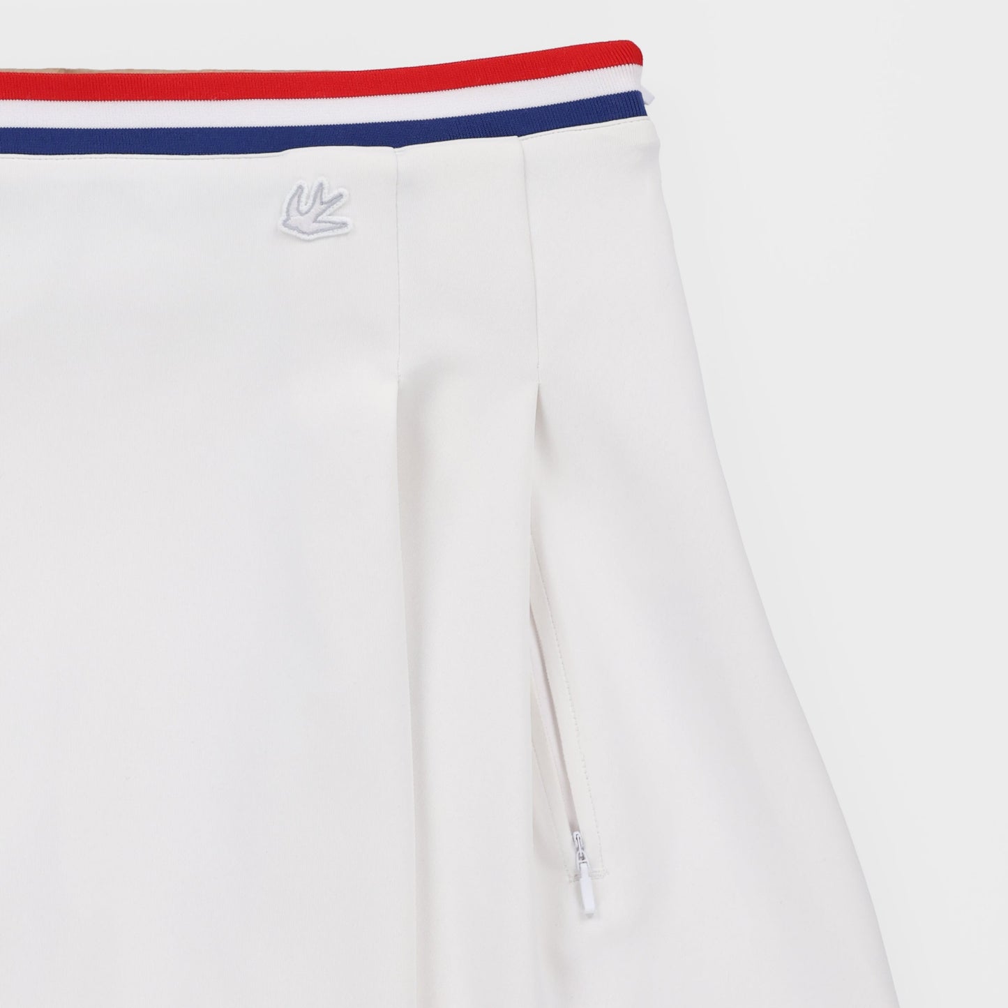 Striped Airloft Pleated Skirt - White/French Blue