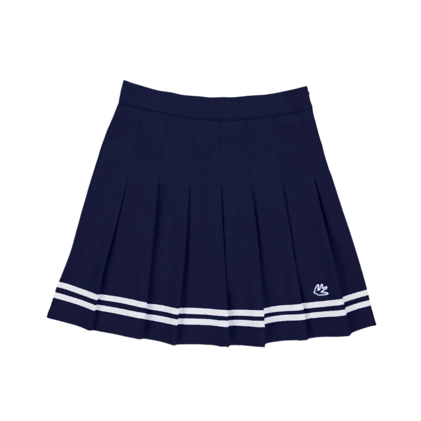 Ribbon Pleated Skirt - Navy/White