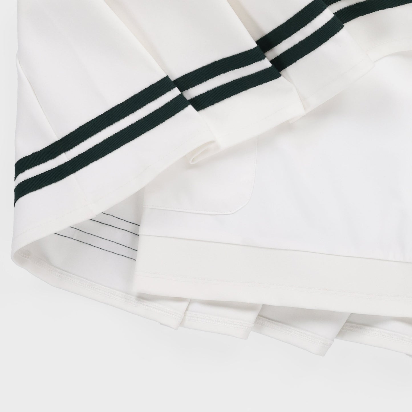 Ribbon Pleated Skirt - White/Pine