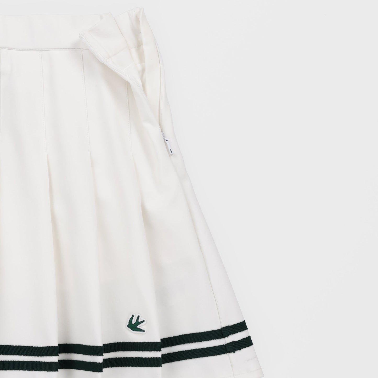 Ribbon Pleated Skirt - White/Pine