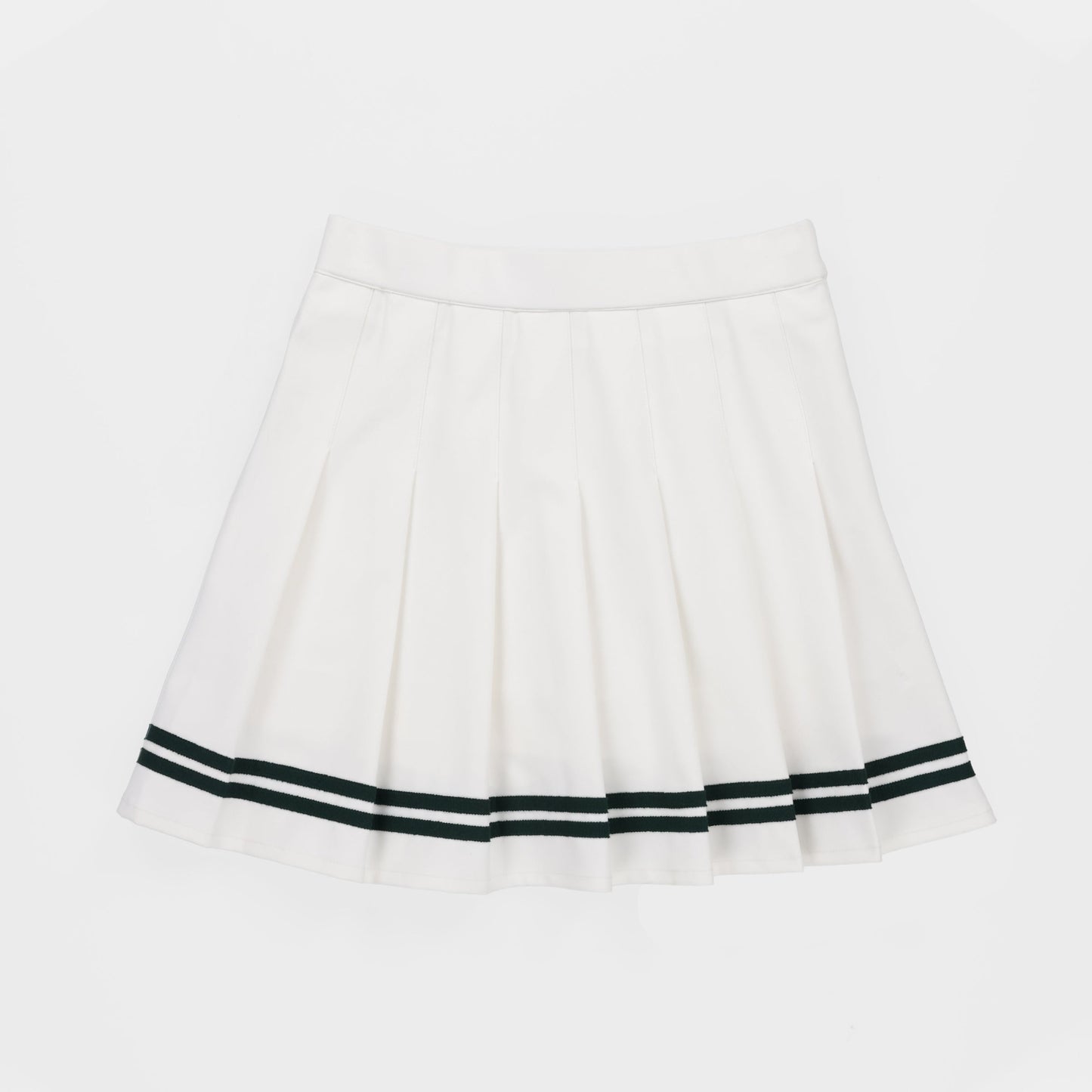 Ribbon Pleated Skirt - White/Pine