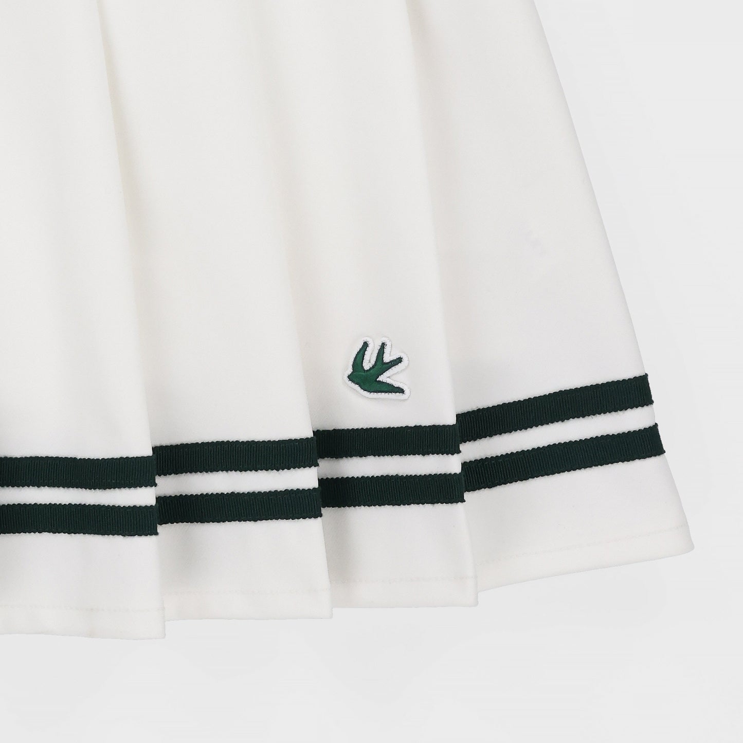 Ribbon Pleated Skirt - White/Pine