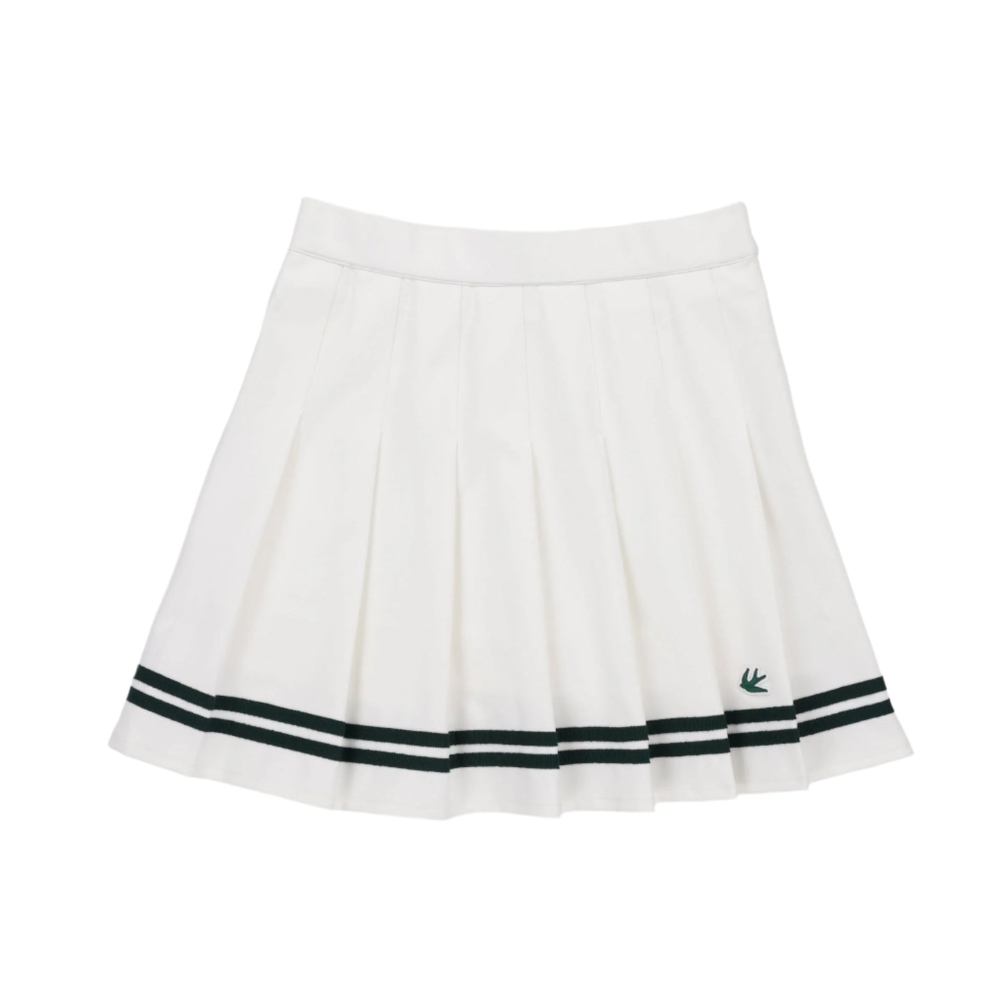 Ribbon Pleated Skirt - White/Pine
