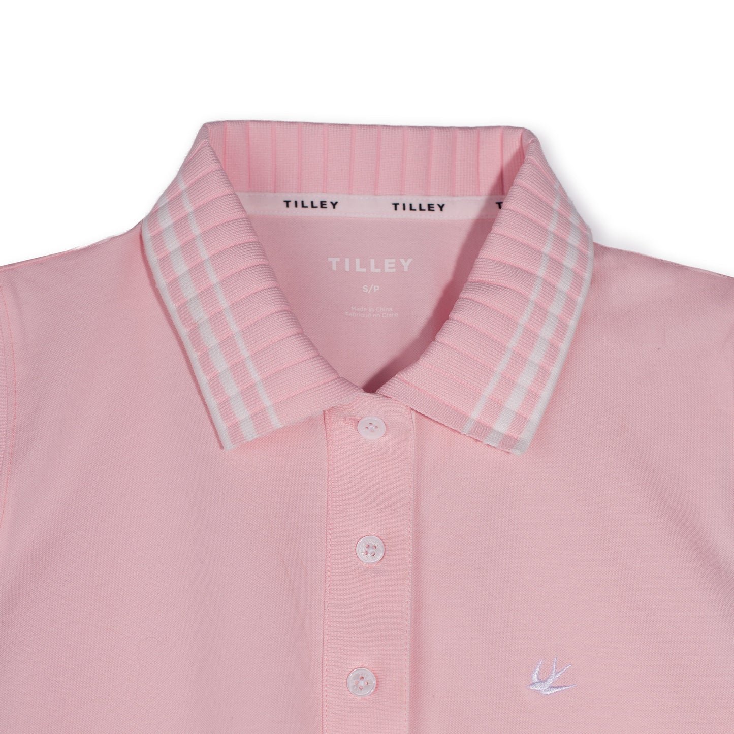 Supima Pique Sleeveless Polo - White/Perfect Pink
