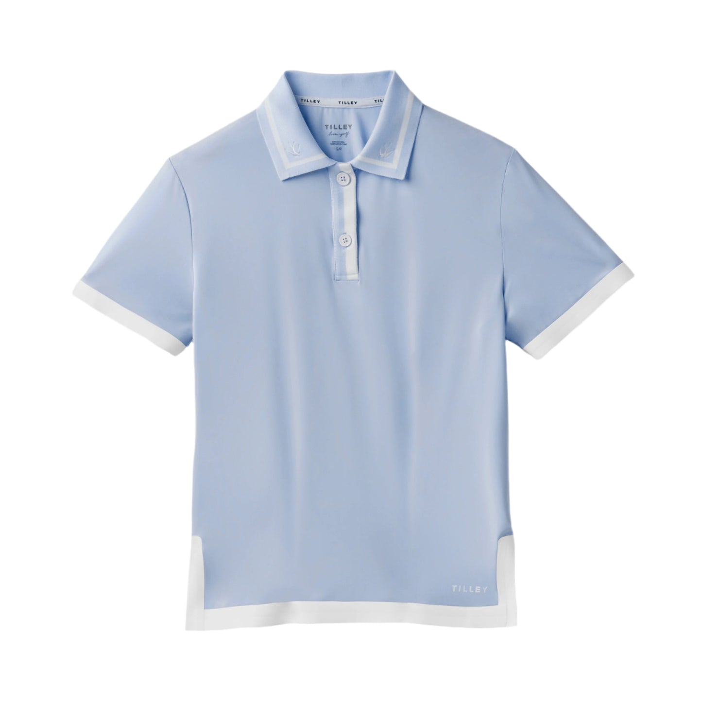 Tech Jersey Boxy Birdie Polo - Powder Blue/White