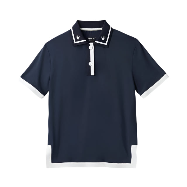 Boxy Polo - Navy/White