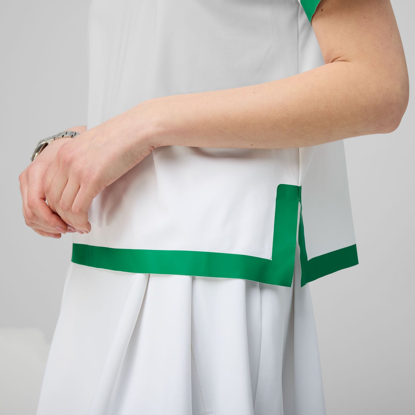 Tech Jersey Boxy Birdie Polo - White/Sport Green
