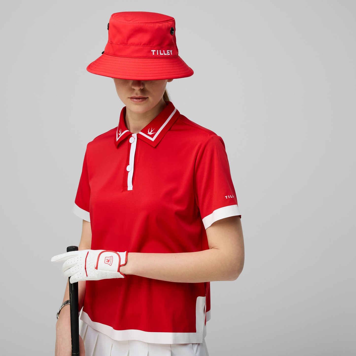 Tech Jersey Boxy Birdie Polo - Sport Red/White
