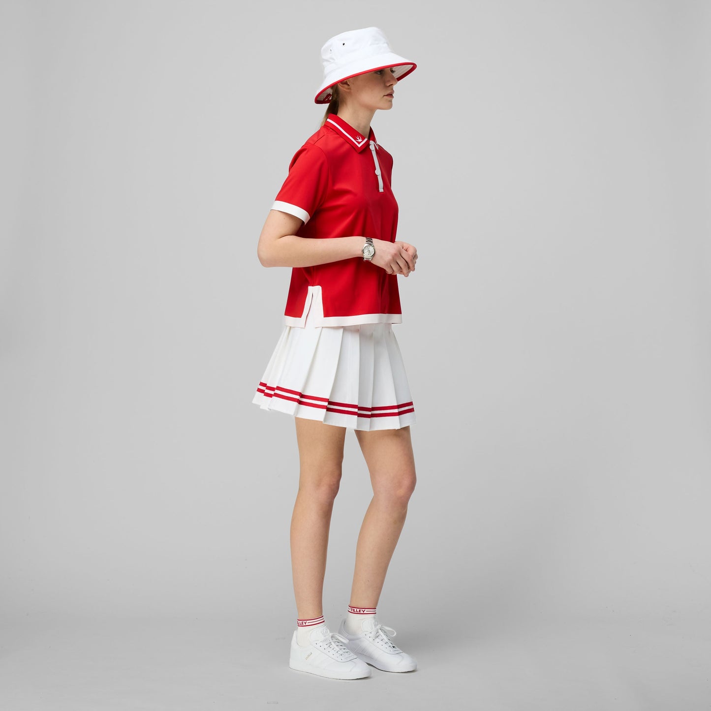 Tech Jersey Boxy Birdie Polo - Sport Red/White