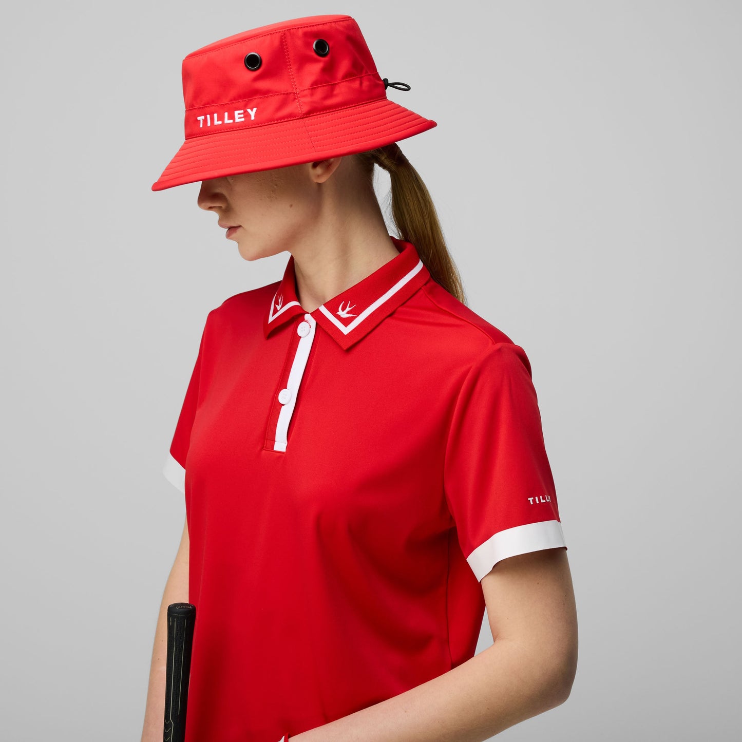 Tech Jersey Boxy Birdie Polo - Sport Red/White