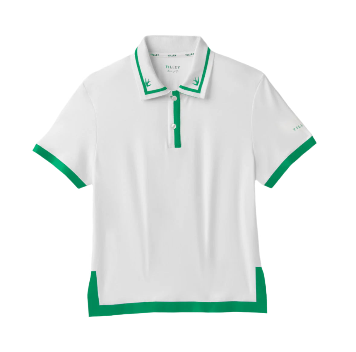 Tech Jersey Boxy Birdie Polo - White/Sport Green