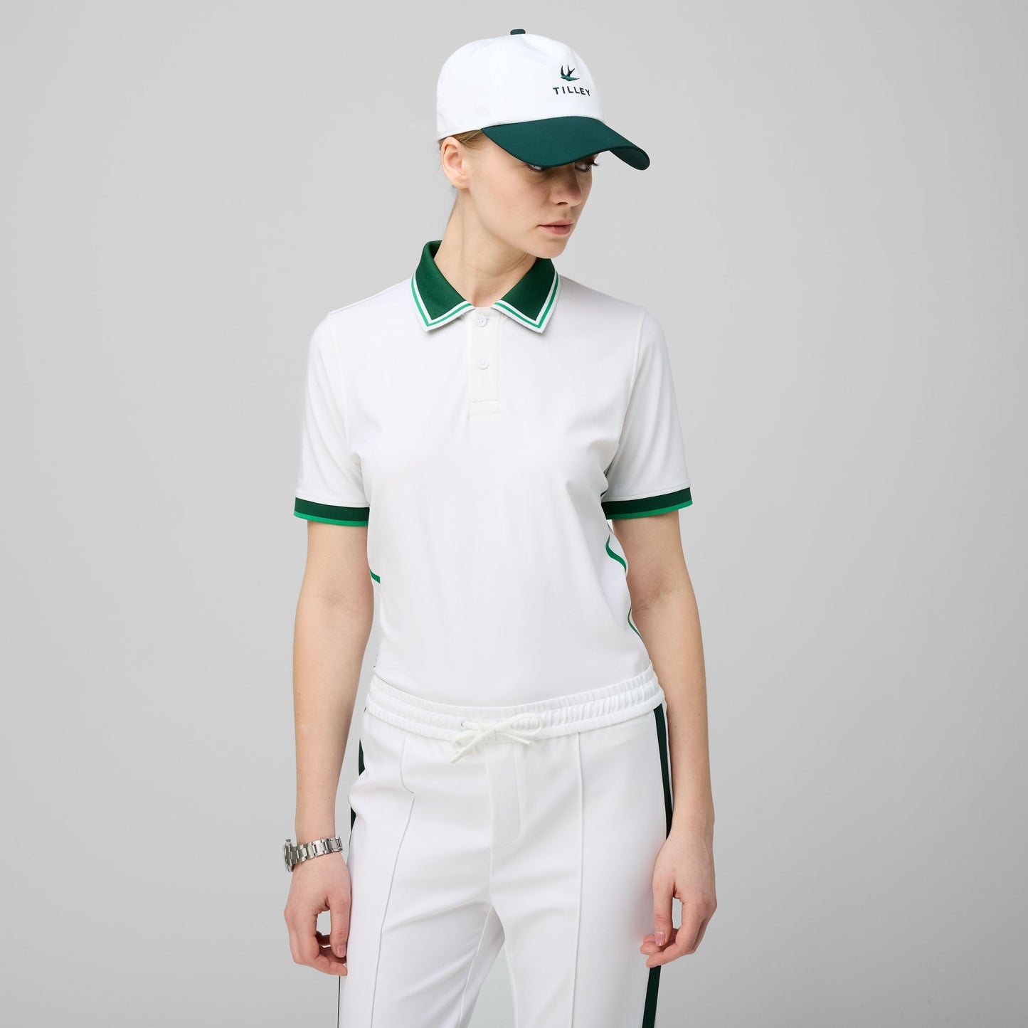 Tech Jersey Club Polo - White/Sport Green